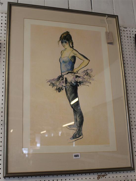 Donald Hamilton Fraser (1929-2009), limited edition lithograph. dancer standing, signed and numbered 66/75